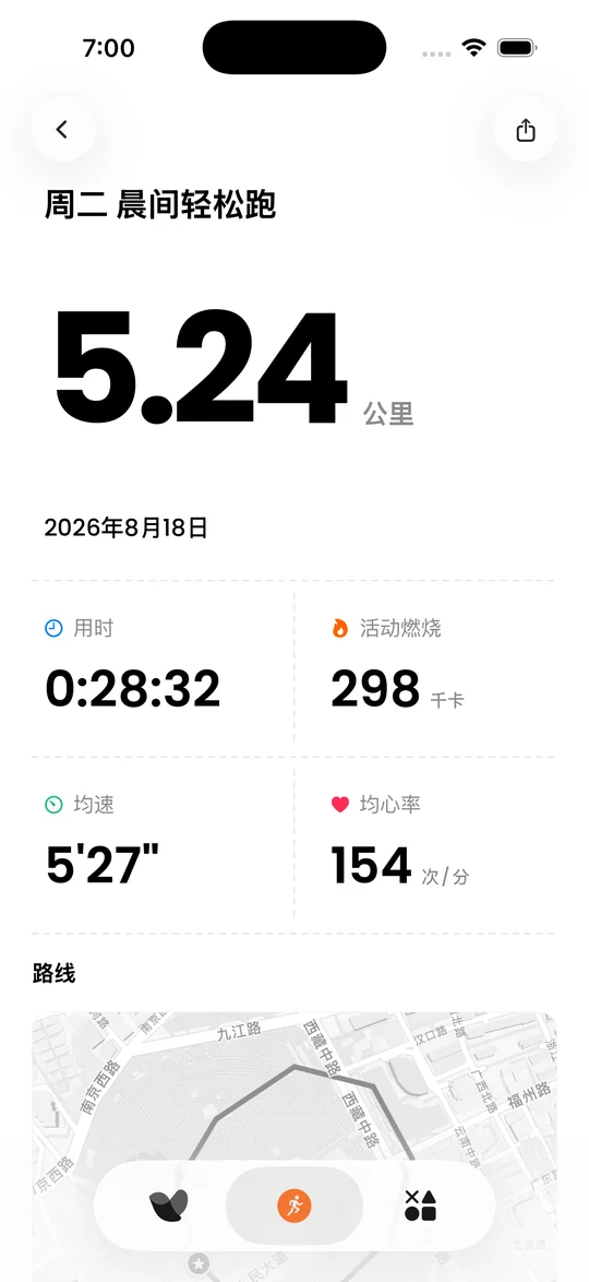 Velin 单次跑步详情：距离、用时、均速、均心率与路线